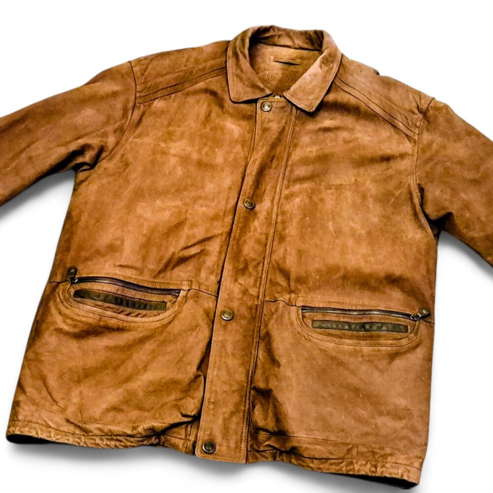 Vintage Original Trapper Leatherwear  Coat 3/4 Length Western Ranch Mens XL